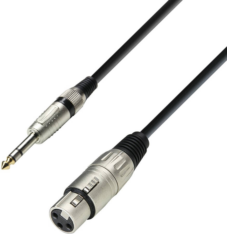 Cable de Audio ADAM HALL (Jack 6.3mm - XLR - 3 m - Negro)