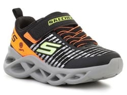 Zapatillas Deportivas SKECHERS S Lights (Negro, Naranja - Material Sintético- 33,5)