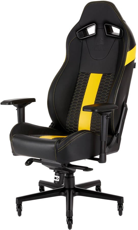 Silla Gaming CORSAIR T2 Road Warrior (Elevador a Gas Clase 4 - Amarillo)