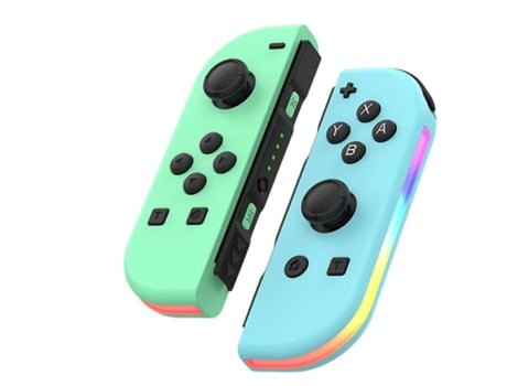 Kit Joycon Com Led Rgb Para Nintendo Switch Verde/Azul VENISYMLIS