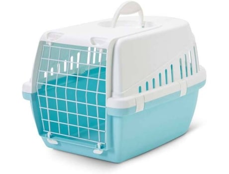 Transportín para Perros y Gatos GLOBAL (Azul - 56x38x33cm - Plástico - Hasta: 7 Kg - S - Porte Pequeño)