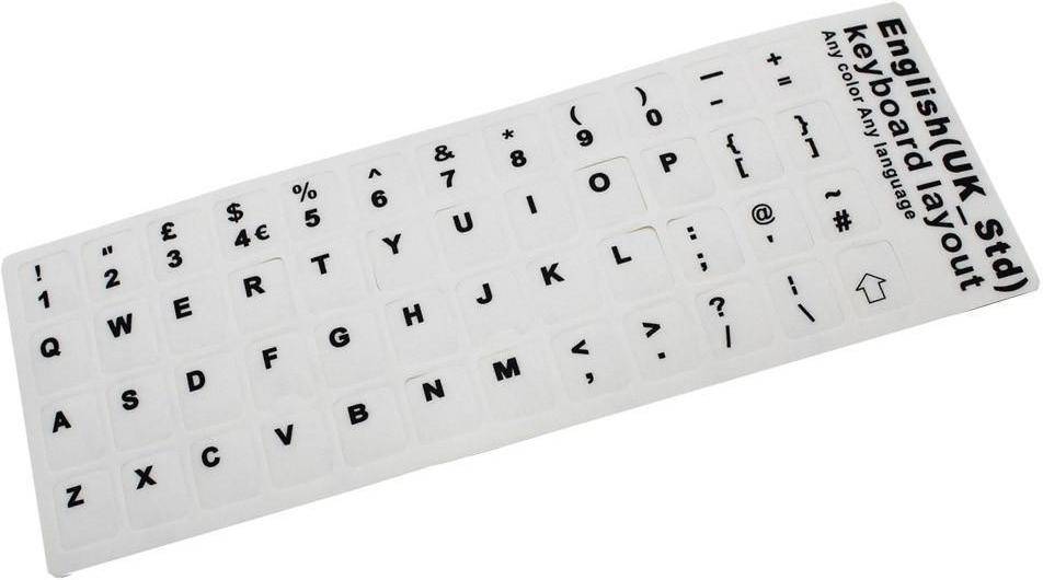 Pegatina para Convertir Teclado en Idioma Inglés Blanco