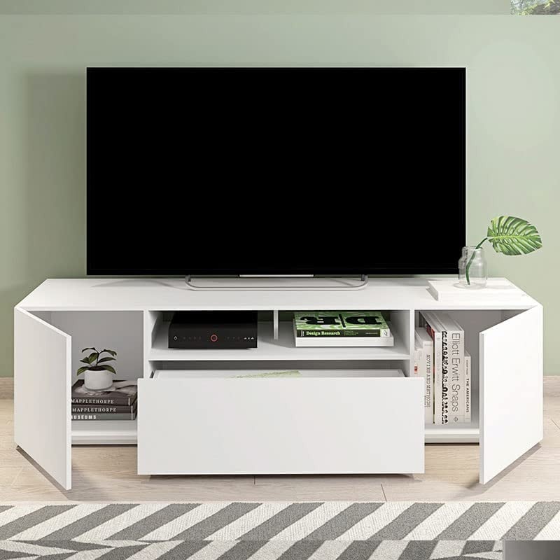 Mueble Tv Blanco Fasbel MOMMA HOME (Blanco - Aglomerado -180x475x47 cm)