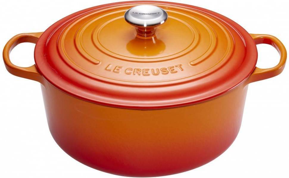 Le Creuset Evolution cocotte con tapa redonda todas las fuentes de calor incl. 53 hierro fundido naranjavolcánico 26 26cm