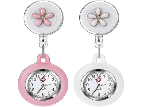 Reloj de enfermera, relojes de solapa colgantes retráctiles, reloj de enfermería de cubierta de silicona con broche