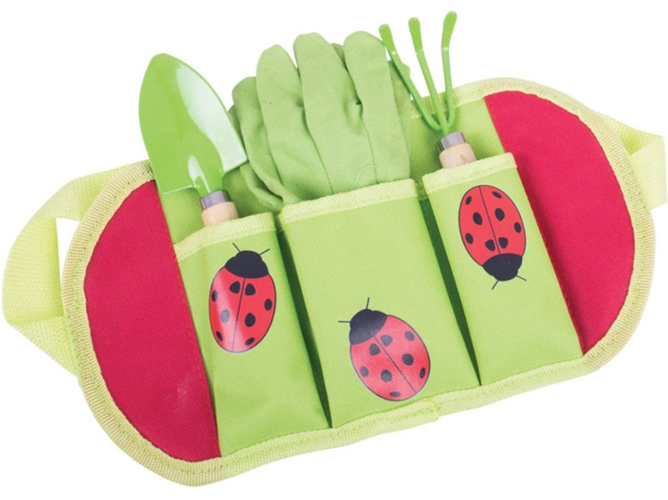 Juguetes Bigjigs De jardinera cinturones para los nios y las herramientas con guantes spade tenedor toys bj278