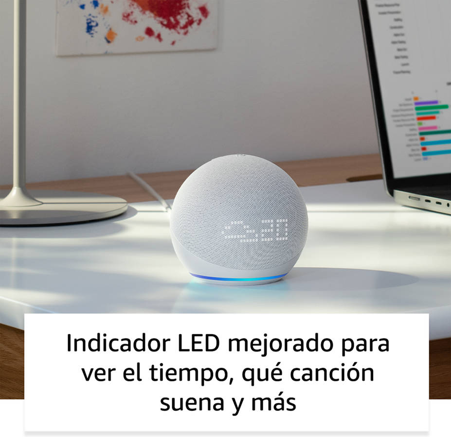 Altavoz inteligente ECHO Dot 5 Reloj (Alexa - Gris)