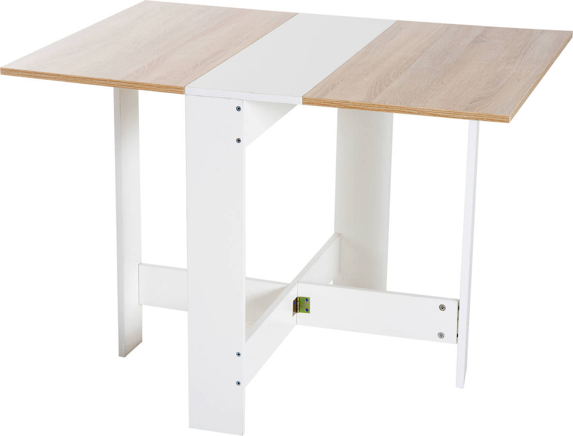 Mesa de Comedor HOMCOM 833-447 plegable (Beige y Blanco - 103x76x73.5cm - Madera)