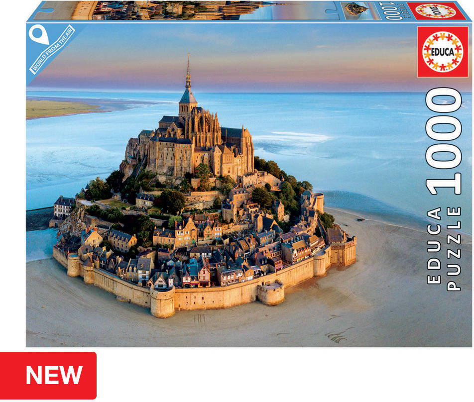 Puzzle EDUCA Educa 1000 Drone Mont-Saint-Michel (Edad Mínima: 12 Años - 1000 Piezas)