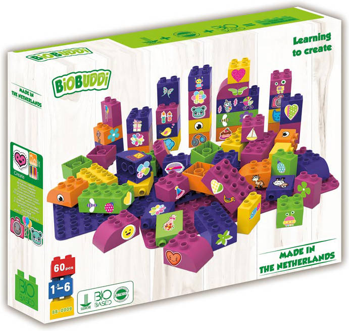 Bloque de construcción de juguete BIOBUDDI Learning to Create 60 pcs