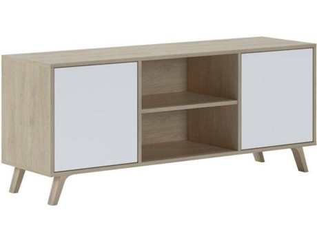 Mueble de TV SKRAUT HOME Wind (Puccini - Blanco - Melamina, P.V.C - 140 x 40 x 57 cm)