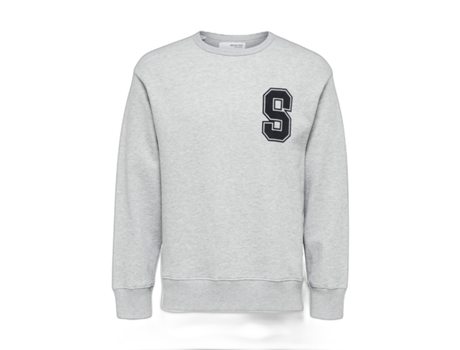 Sweatshirt para Hombre SELECTED (L - Algodón - Gris)