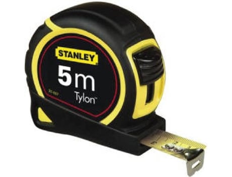 Stanley 030697 Flexómetro tylon de 5m 19mm estuche doble material acero lacado gancho 2 remaches cero real clip