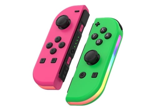 Kit Joycon Com Led Rgb Para Nintendo Switch Rosa/Verde VENISYMLIS