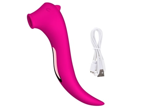 Vibrador de masaje de succión 2 en 1 para mujer (rojo rosa) VEANXIN