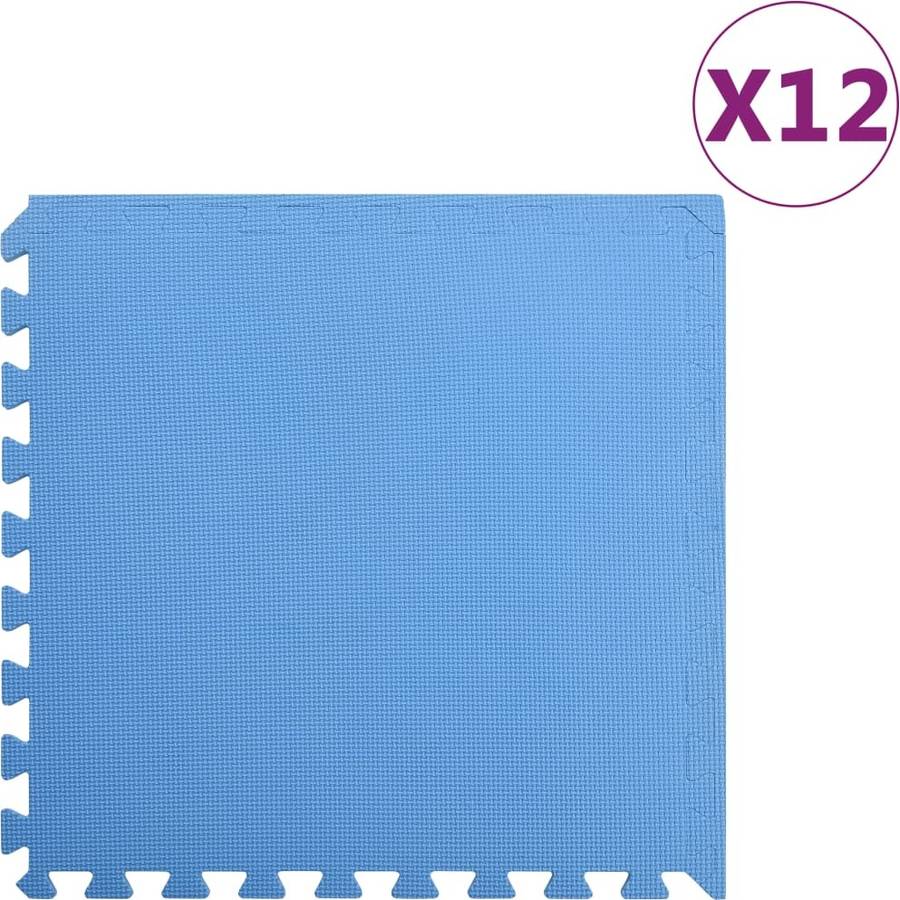 Alfombra Puzzle VIDAXL EVA Azul (12 piezas - 4,32 m²)