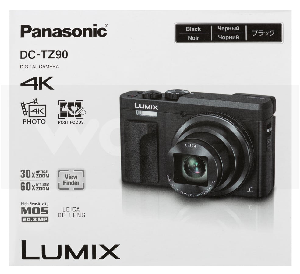 Cámara Compacta PANASONIC DC-TZ90EG-K  (negro - 20.3 MP - ISO: 80 a 6400 - Zoom Óptico: 30x)