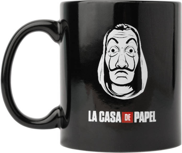 Taza LA CASA DE PAPEL Negra Mascara