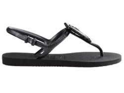 Sandalias de Mujer HAVAIANAS Freedom Metal Pin Goma (39-40 - Negro)