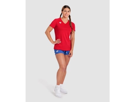 Camiseta de Mujer para Natación ARENA Team Panel Rojo (M)