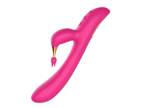 Vibrador de masaje de silicona resistente al agua multifrecuencia de doble cabeza para mujer(rosa roja) VEANXIN