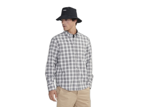 Camisa de Hombre AIGLE Cuadros Larga Oxford Negro (2XL)