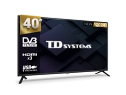 Televisor 40 Pulgadas Full HD, USB Grabador reproductor, Sintonizador digital DVB-T2/C/S2 - TD SYSTEMS PRIME40C19F