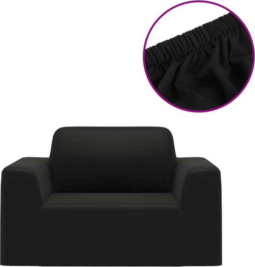 Funda Elástica Para Sillón Poliéster Jersey Negra