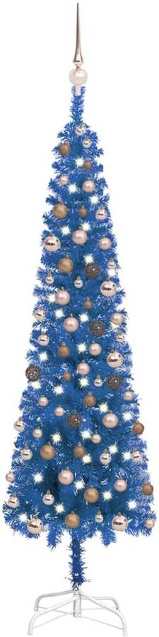 Set De Árbol navidad estrecho con led y azul 180 cm vidaxl luces 180x48