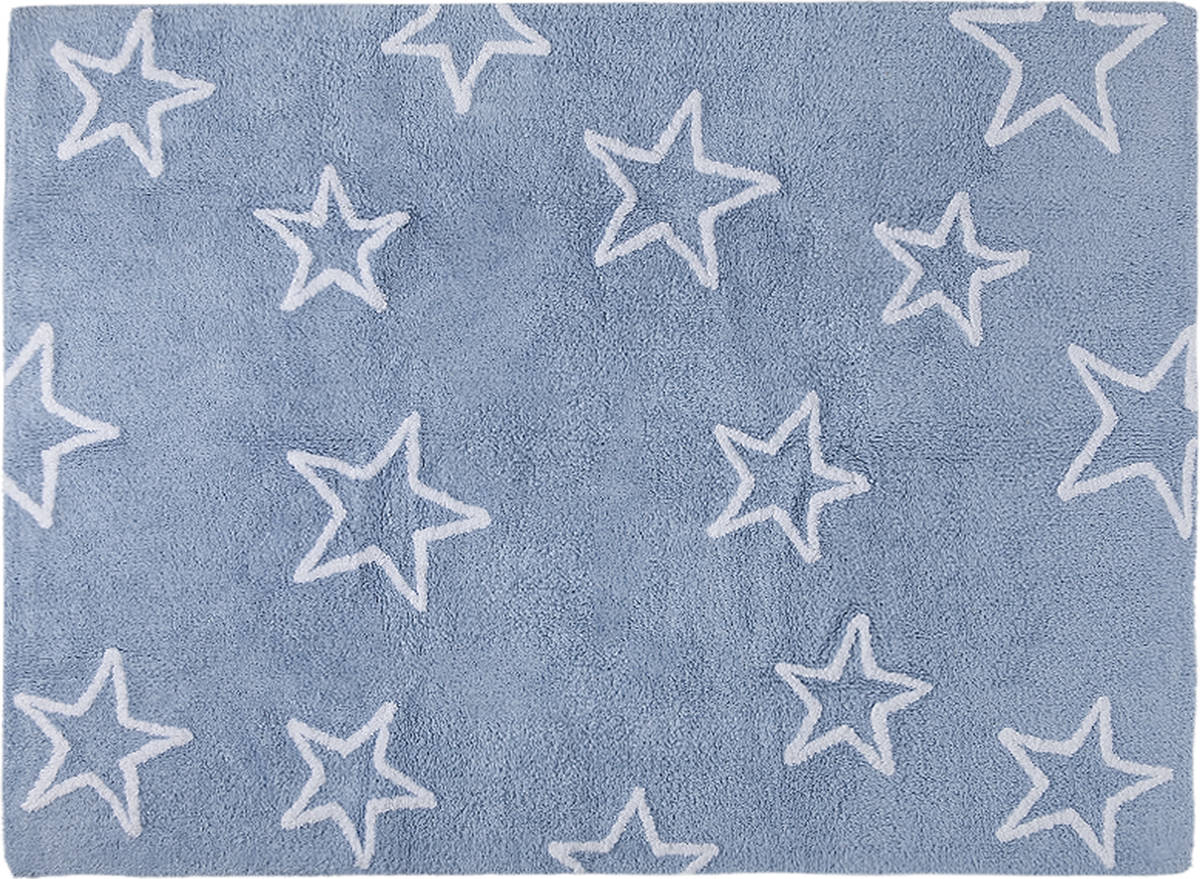 Happy Decor Kids alfombra lavable stars 100 natural azul 160x120 cm infantil