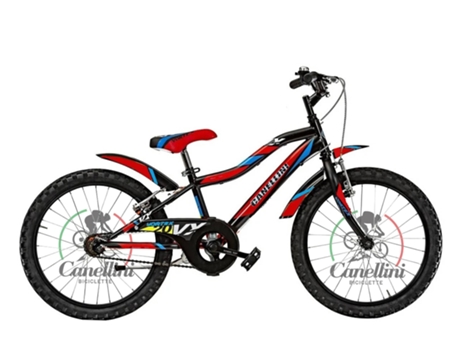 Bicicleta infantil VORTEX 20 - 1 velocidade (Negro/rojo/azul) BICICLETTE CANELLINI