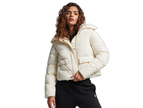 Abrigo para Mujer SUPERDRY (M - Nylon - Blanco)