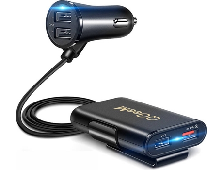 Cargador Coche QGEEM QG-CH12 (3A - USB - Negro)