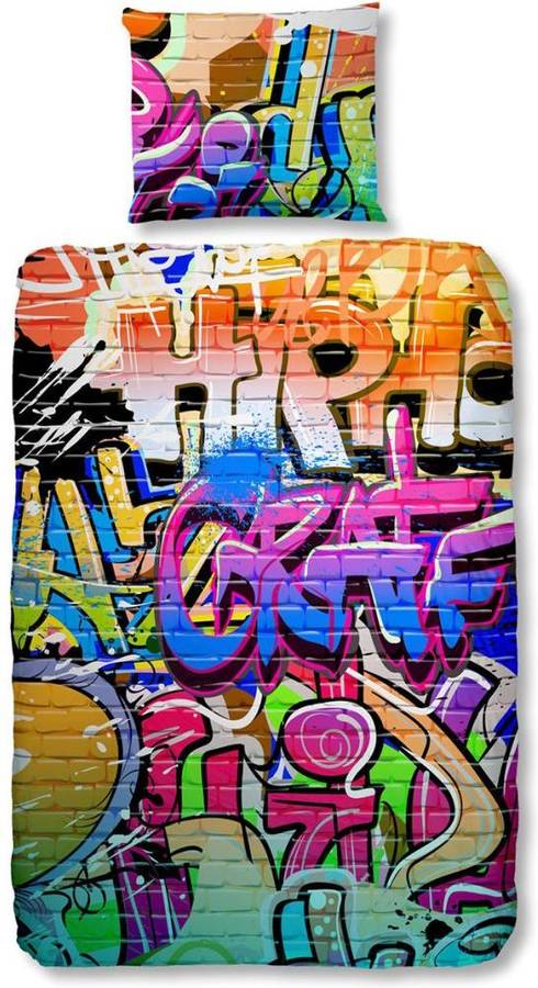 Good Morning Juego de funda graffiti multicolor cama 80 135 x 200 135x200