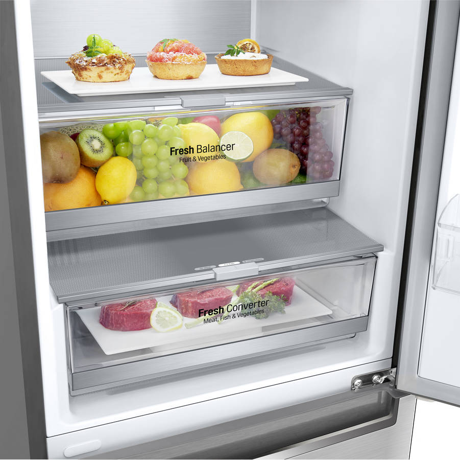 Frigorífico Combi LG GBB92STAQP (No Frost - 203 cm - 384 L - Inox)