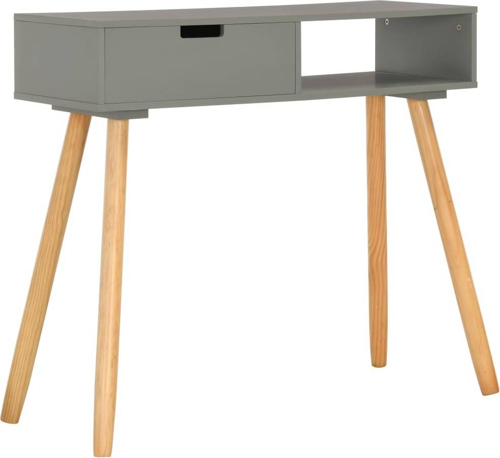 Mesa Consola ART PLANET Madera Pino Maciza Gris (80x30x72cm)