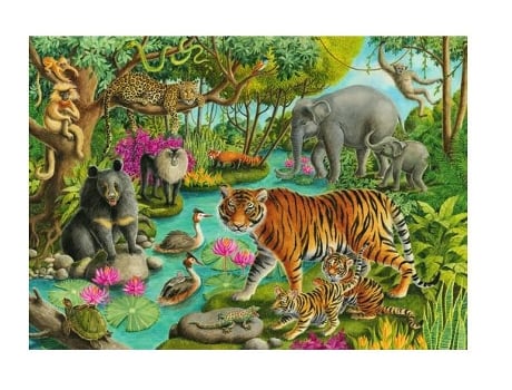 Puzzle RAVENSBURGER Animals of India rompecabezas 60 pieza(s) Animales