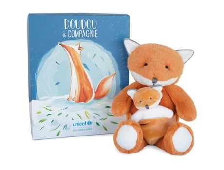 DOUDOU ET COMPAGNIE -Unicef ​​​​Baby And Me Fox 25 cm caja de regalo naranja-Dc3790