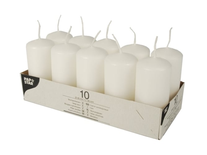 Vela Papstar 17915 10 piezas blanco