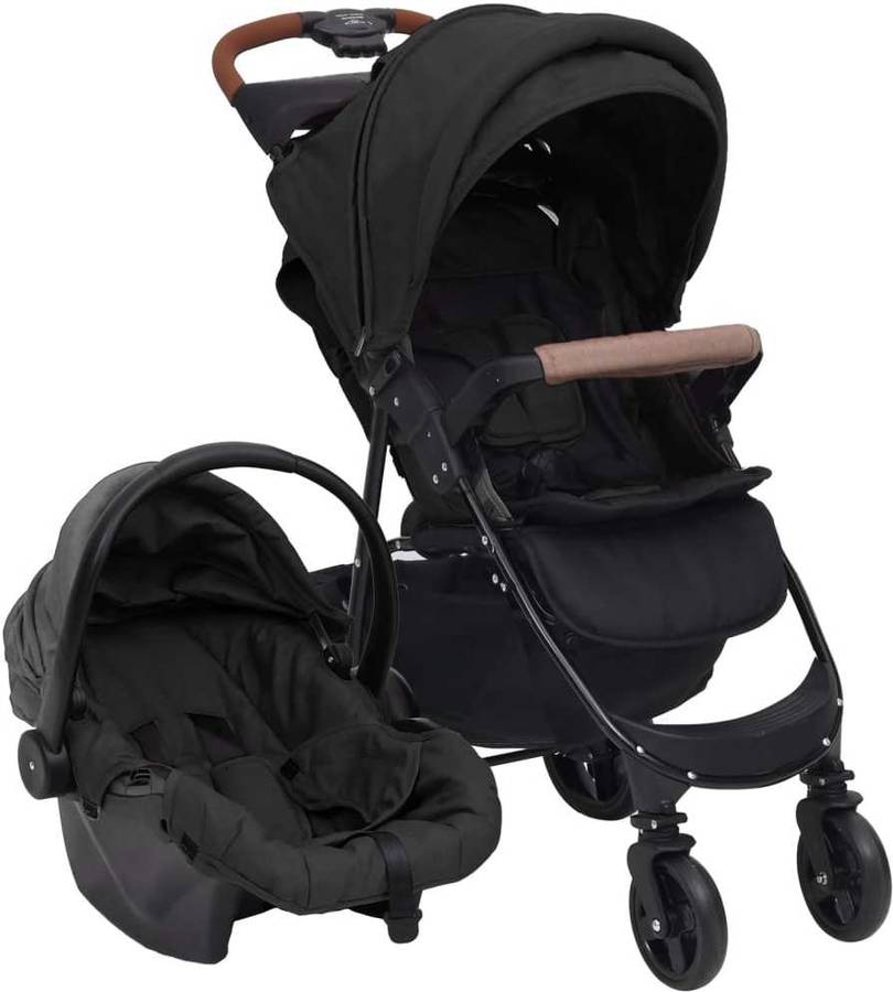 Carrito de Bebé Trio VIDAXL 3 en 1 de Acero Gris Antracita