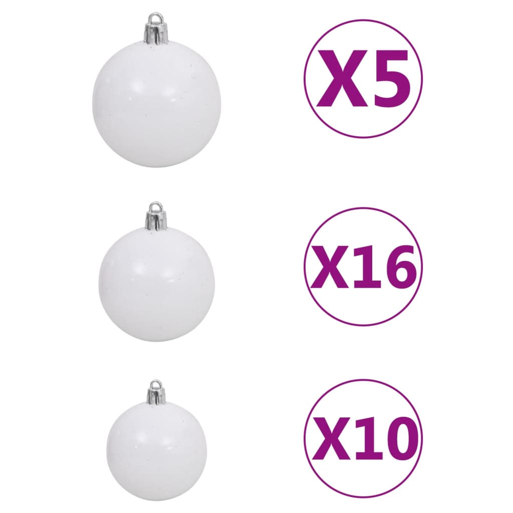 Set De Árbol navidad artificial con led y blanco 240 cm vidaxl luces 1x24