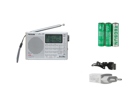 Radio Digital SLOWMOOSE Tecsun Demodulador Fm/Am/Sw/Lw Ingles Ruso[Plata-Usb-Bateria-3]