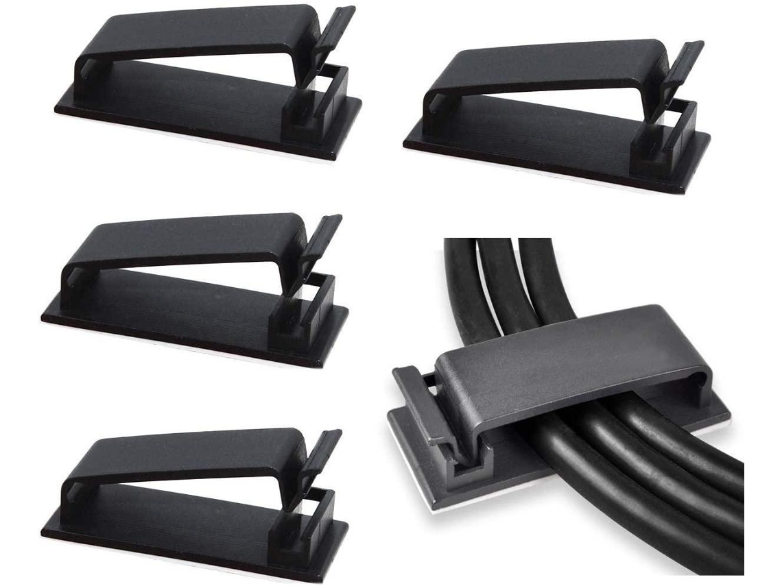Clip Autoadhesivo ajustable de Cables Sujetacables adhesivo negro