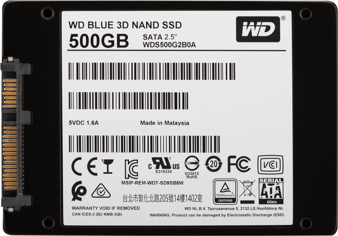 Disco SSD Interno WESTERN DIGITAL Blue Sata 500GB 3D NAND (500 GB - SATA - 560 MB/s)