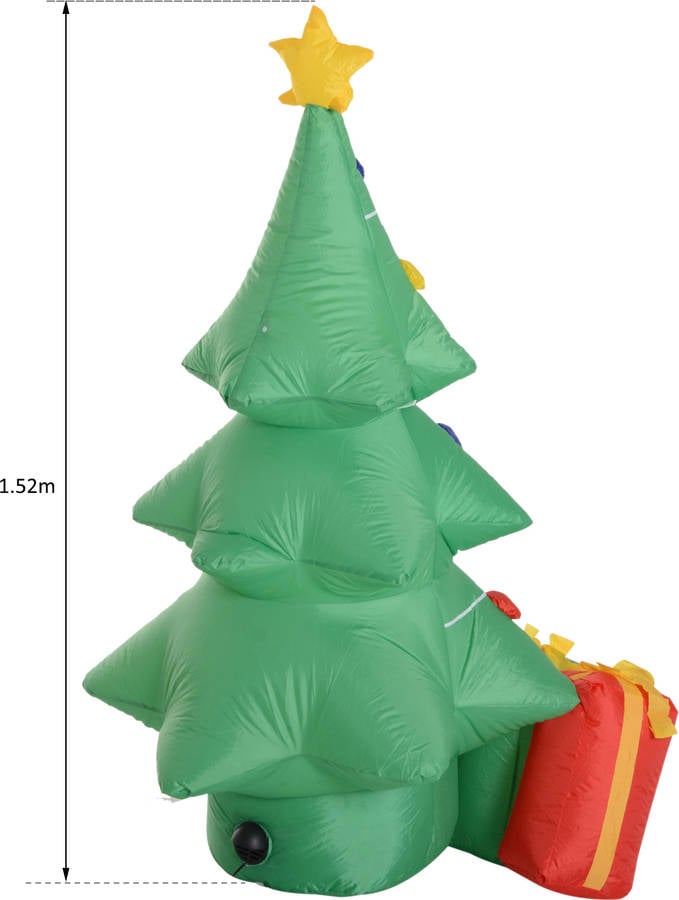 Árbol de Navidad HOMCOM 844-182 (Poliester - Verde - 65x75x150cm)