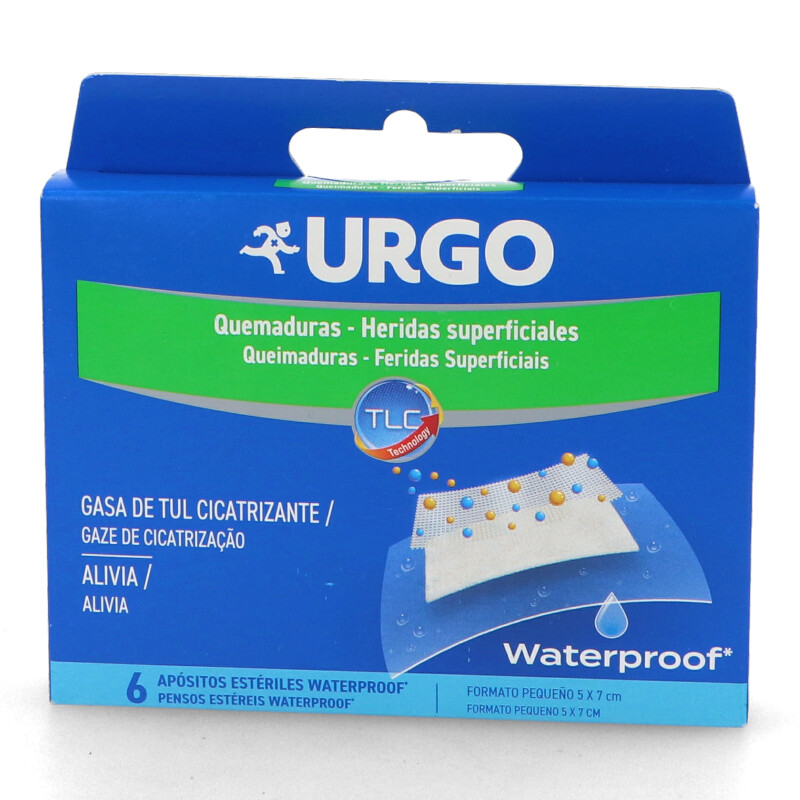 Urgo Quemaduras Y heridas superficiales waterproof impermeables formato pequeño 6 de 5 7 5x7