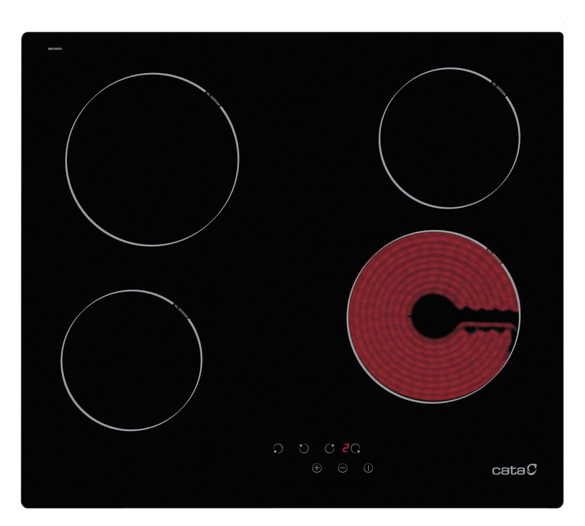 Placa de Vitrocerámica CATA TN 604 (Eléctrica - 59 cm - Negro)