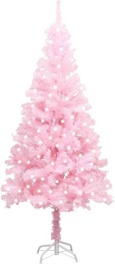 Árbol de Navidad VIDAXL con Luces LED y Soporte (Rosa - 12x24 cm)