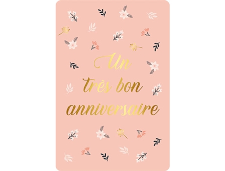 Tarjeta doble KIUB Des Plumes Et Des Fleurs Anniversaire