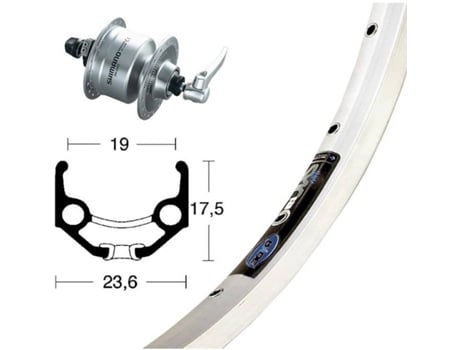 Rueda Delantera para Ciclismo de Carretera WINORA Estrada Rigida Zac 19 Qr Dynamo Shimano Dh3n72 (28´´)